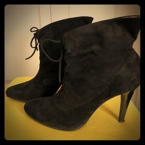 Calvin Klein black suede leather boots